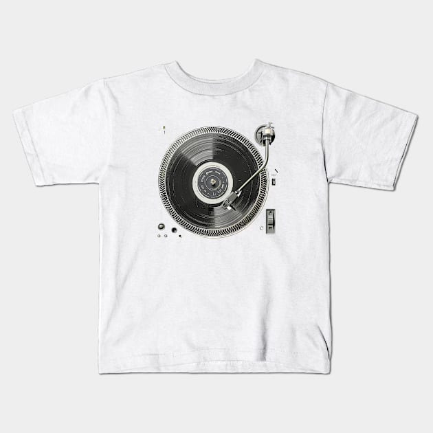New Turntable with Record Kids T-Shirt by DavidLoblaw